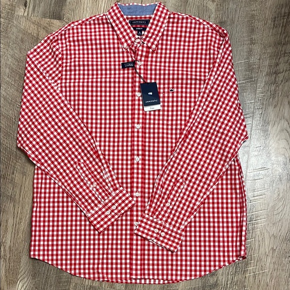 Crown‎ & Ivy Long Sleeve Button Down Red Checkered Men's Shirt XL - Picture 1 of 5